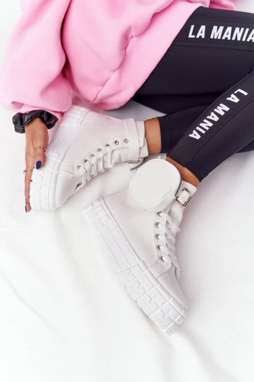   Sportbačiai su platforma Z Nerką baltos spalvos Popcorn