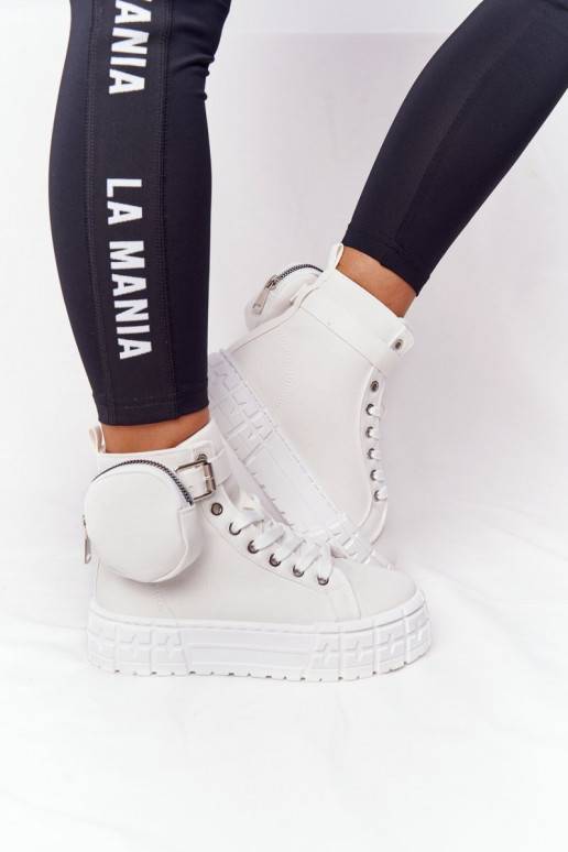   Sportbačiai su platforma Z Nerką baltos spalvos Popcorn