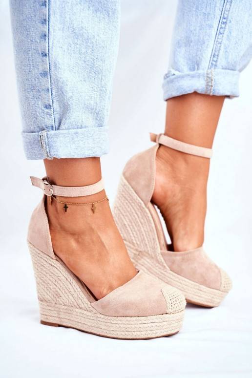 Platforminės basutės Z Plecionką smėlio spalvos Avocado