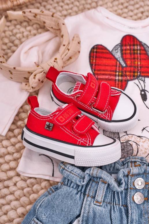 Vaikiški laisvalaikio batai su lipniais užsegimais BIG STAR HH374202 raudonos spalvos