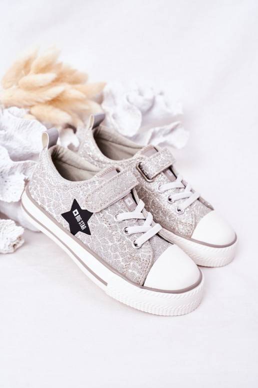 Vaikiški laisvalaikio batai su lipniais užsegimais BIG STAR HH374025 sidabro spalvos
