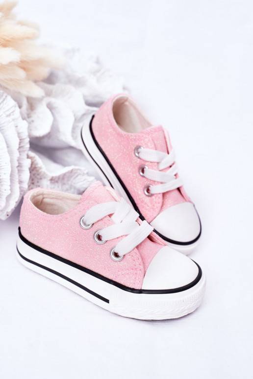 Vaikiški su blizgesiu laisvalaikio batai rožinės spalvos Bling-Bling