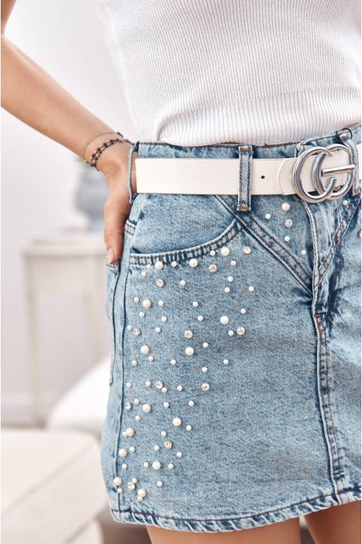 Džinsinis sijonas su perliukais Džinsinis sijonas su perliukais