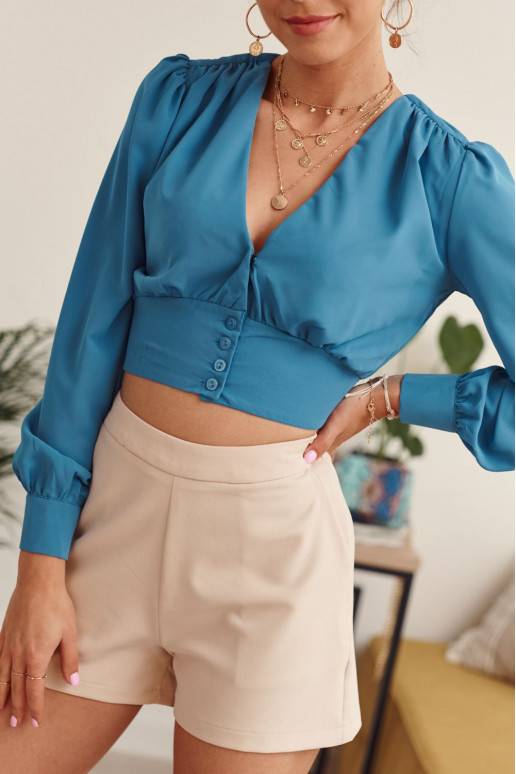 Trumpa palaidinė ilgomis rankovėmis