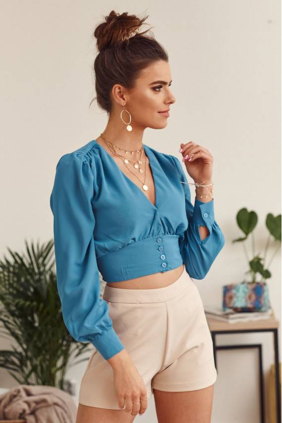 Trumpa palaidinė ilgomis rankovėmis