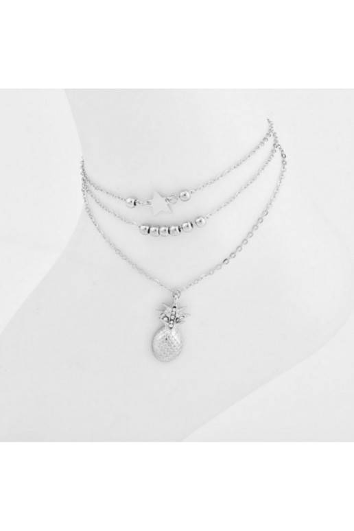 Apyrankė čiurnai Ananasas sidabro spalvos B210S Apyrankė čiurnai Ananasas sidabro spalvos B210S