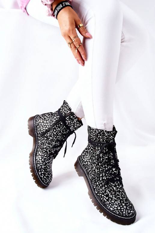 Moteriški kerziniai batai  Juodos ir-baltos spalvos 01609-48