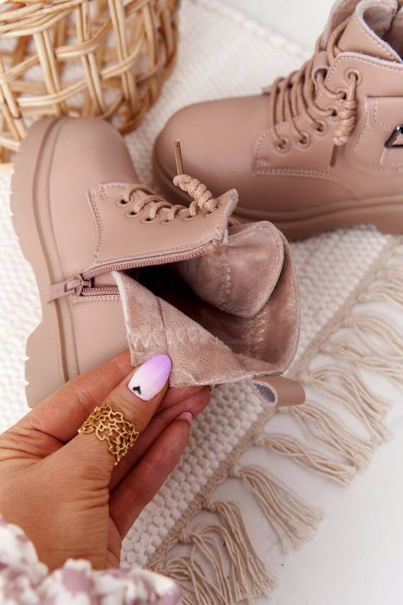 Vaikiški aulinukai su kišenėlėmis smėlio spalvos TikTok