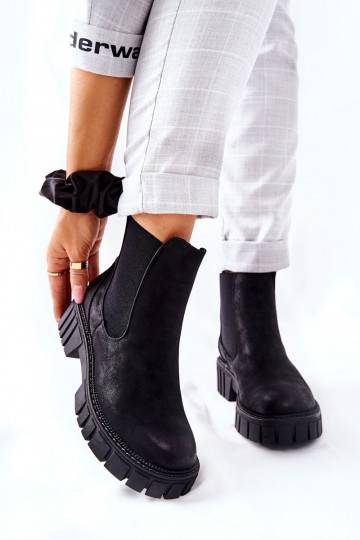 masyvūs aulinukai batai pašiltinti Sergio Leone TR761 juodos spalvos 2