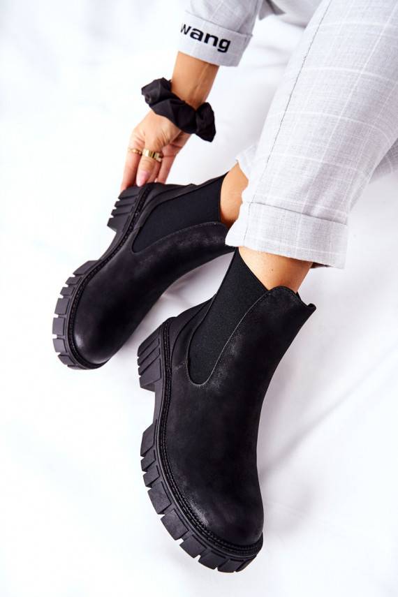 masyvūs aulinukai batai pašiltinti Sergio Leone TR761 juodos spalvos