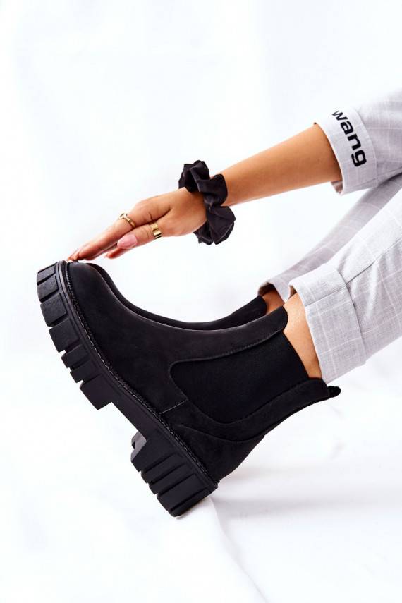 masyvūs aulinukai batai pašiltinti Sergio Leone TR761 juodos spalvos