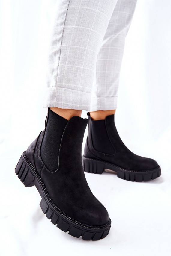 masyvūs aulinukai batai pašiltinti Sergio Leone TR761 juodos spalvos