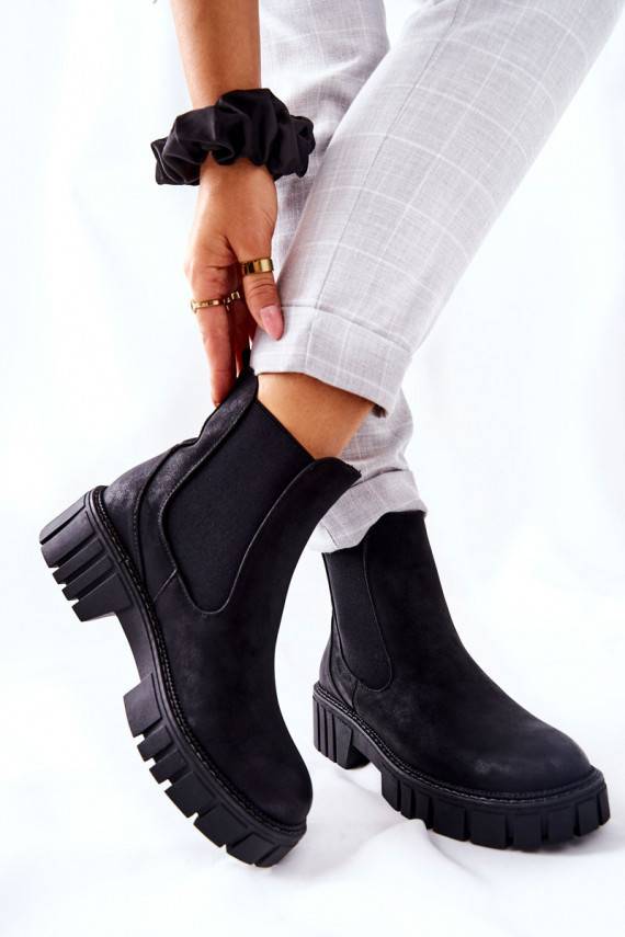 masyvūs aulinukai batai pašiltinti Sergio Leone TR761 juodos spalvos