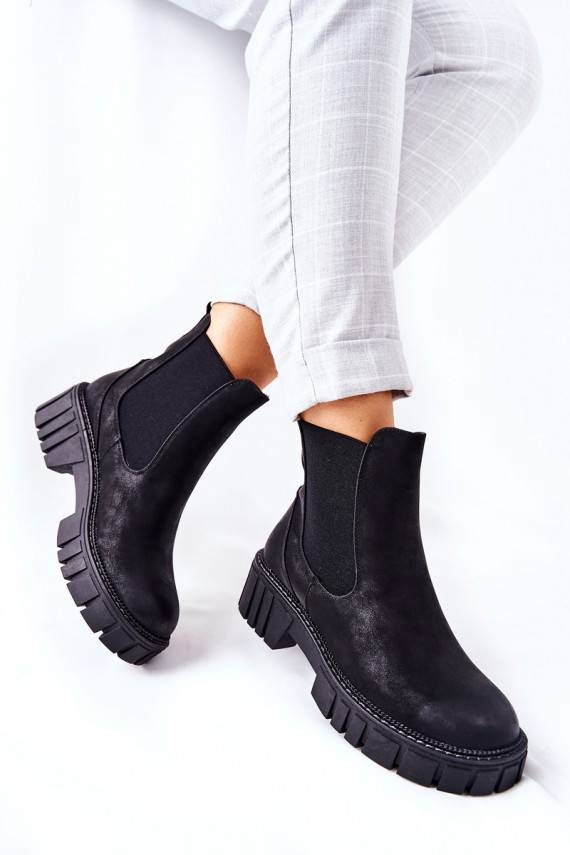 masyvūs aulinukai batai pašiltinti Sergio Leone TR761 juodos spalvos