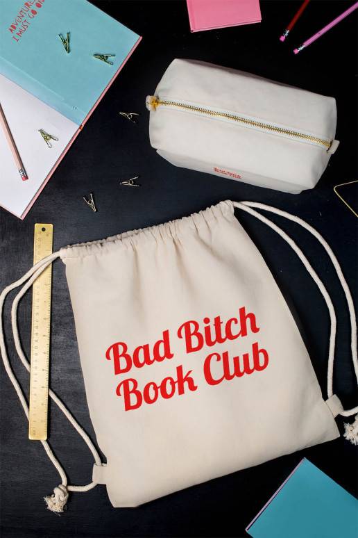 Kuprinės/maišelio ir penalo komplektas Canvas Regular Bad Bitch Book Club