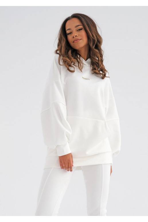 Oversize megztinis baltos spalvos