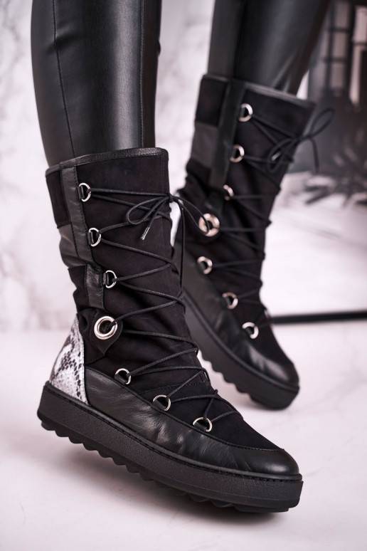 sniego batai iš zomšos su kailiuku Laura Messi juodos spalvos 2054