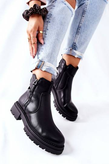 Aulinukai  su užtrauktukais  juodos spalvos Silvan