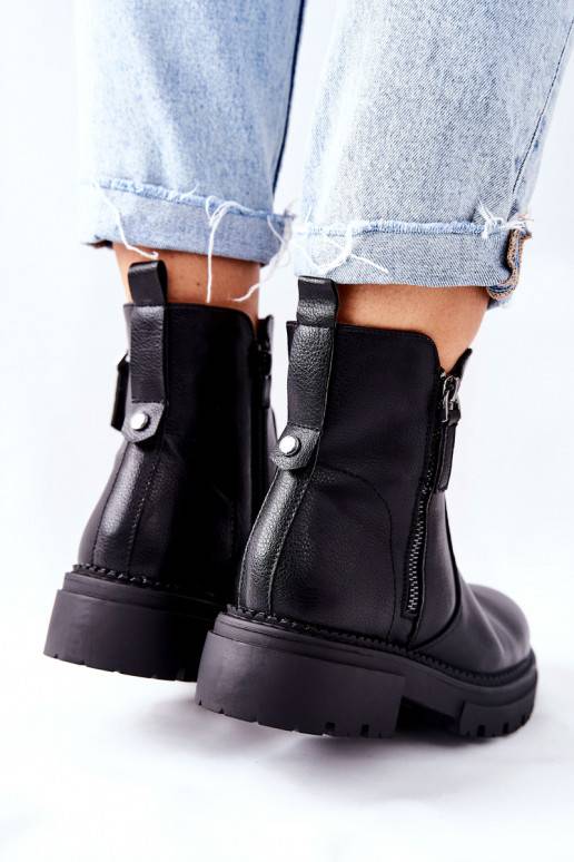 Aulinukai  su užtrauktukais  juodos spalvos Silvan