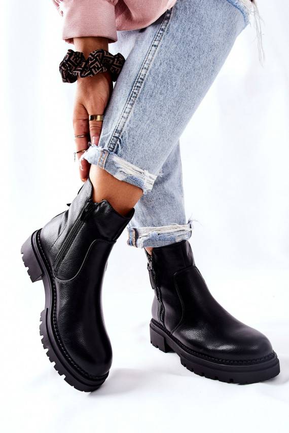 Aulinukai  su užtrauktukais  juodos spalvos Silvan