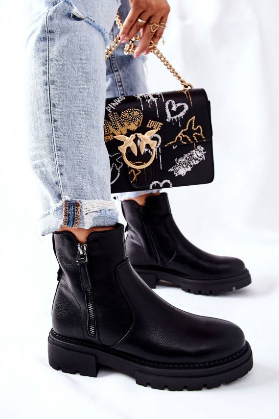 Aulinukai  su užtrauktukais  juodos spalvos Silvan