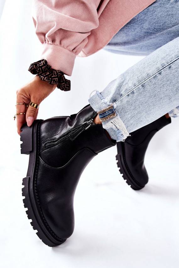 Aulinukai  su užtrauktukais  juodos spalvos Silvan