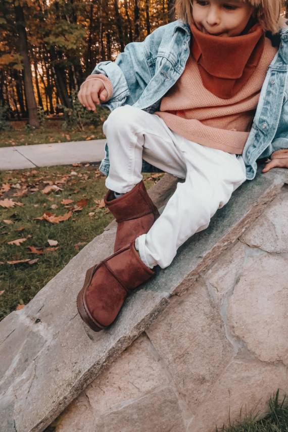 Šilti vaikiški žieminiai batai rudos spalvos Gooby