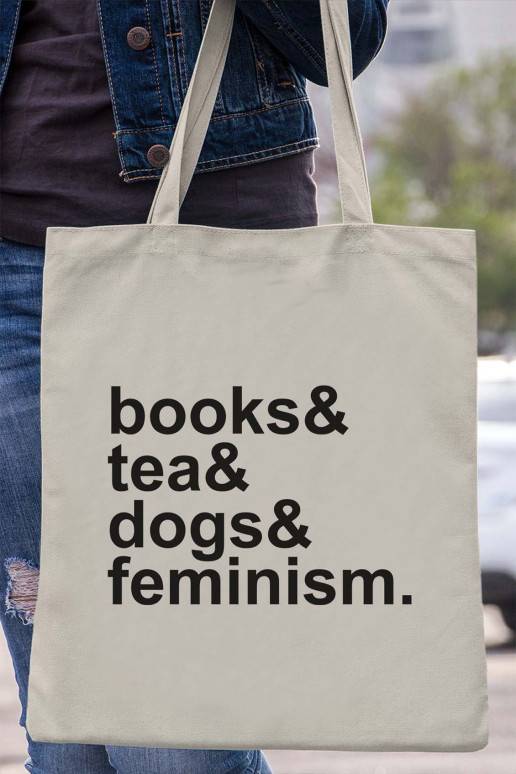 Maišelis eko Books Dogs Tea Feminism