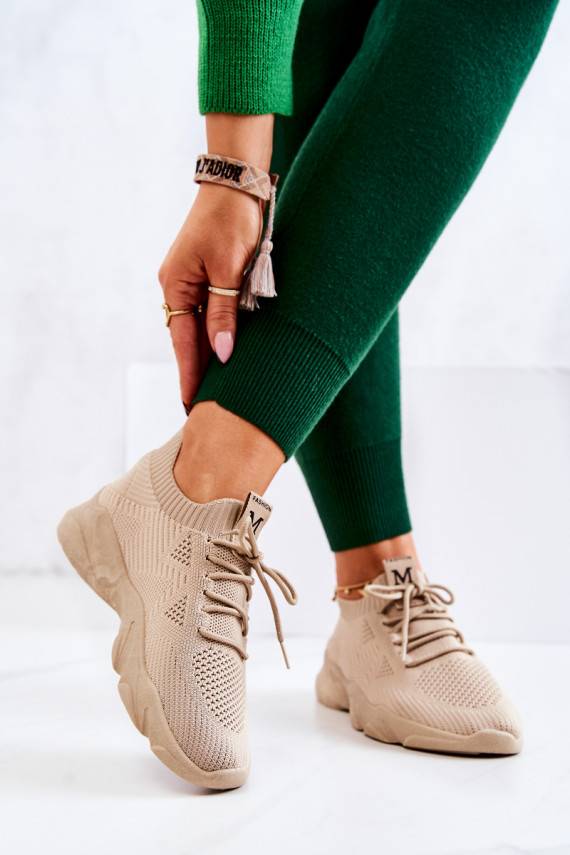 Sportinio stiliaus batai Sneakers modelio batai medžiaginės smėlio spalvos Nolene