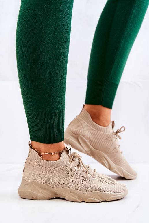 Sportinio stiliaus batai Sneakers modelio batai medžiaginės smėlio spalvos Nolene