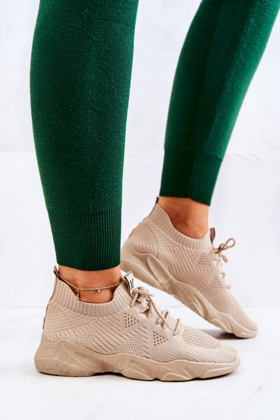Sportinio stiliaus batai Sneakers modelio batai medžiaginės smėlio spalvos Nolene