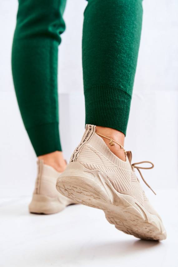 Sportinio stiliaus batai Sneakers modelio batai medžiaginės smėlio spalvos Nolene