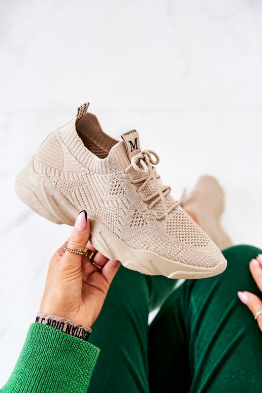 Sportinio stiliaus batai Sneakers modelio batai medžiaginės smėlio spalvos Nolene
