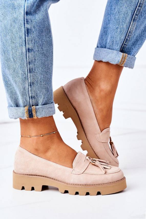 iš zomšos Mokasinai Lewski Shoes 3053 kapučino spalvos