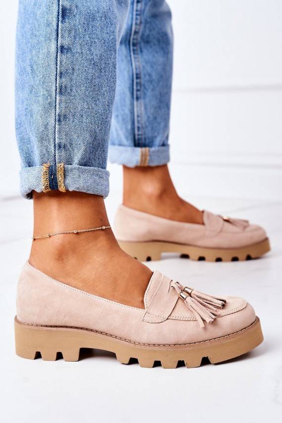 iš zomšos Mokasinai Lewski Shoes 3053 kapučino spalvos