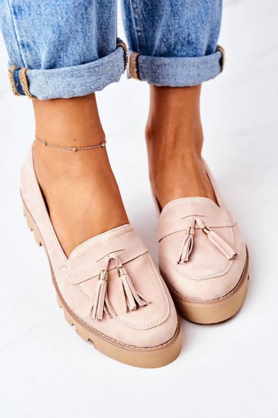 iš zomšos Mokasinai Lewski Shoes 3053 kapučino spalvos