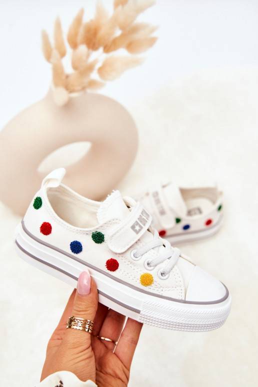 Vaikiški laisvalaikio batai su lipniais užsegimais BIG STAR JJ374053 baltos spalvos
