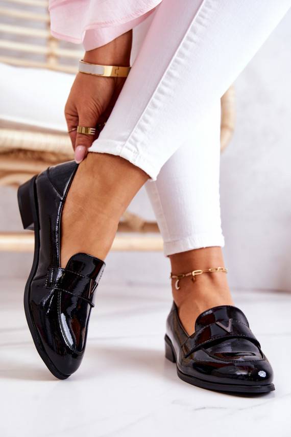 Batai su lako efektu  juodos spalvos Sherilyn