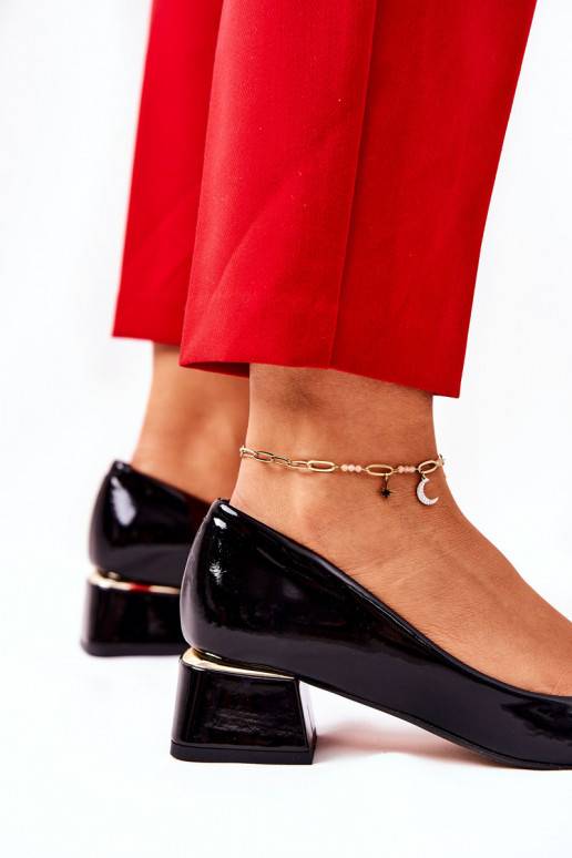  Bateliai   su lako efektu 3118 juodos spalvos