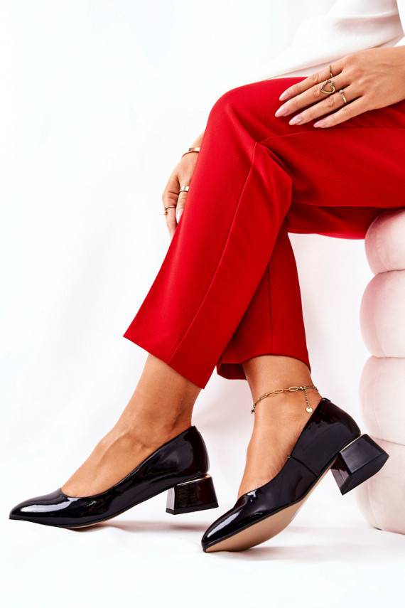  Bateliai   su lako efektu 3118 juodos spalvos