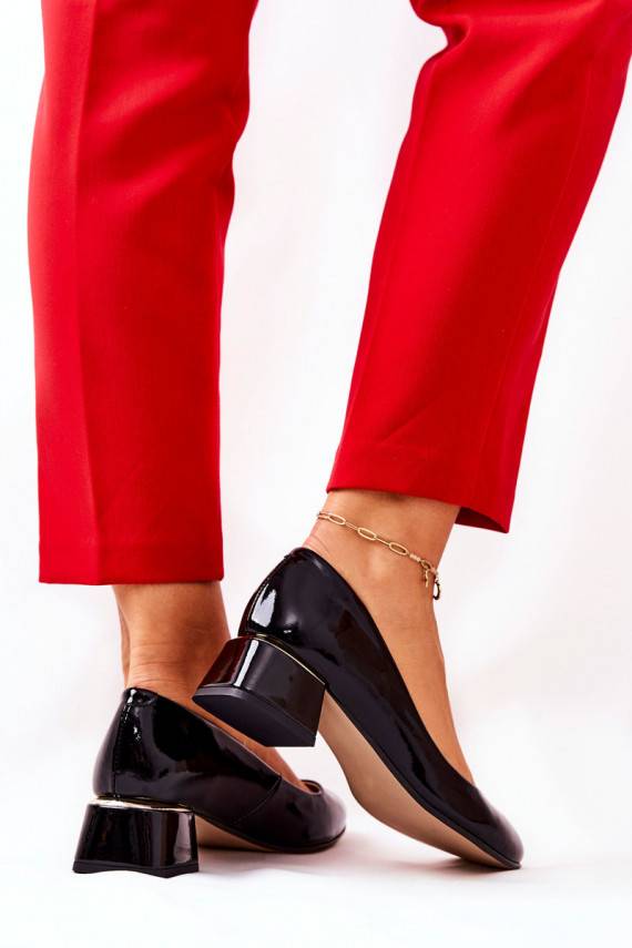  Bateliai   su lako efektu 3118 juodos spalvos