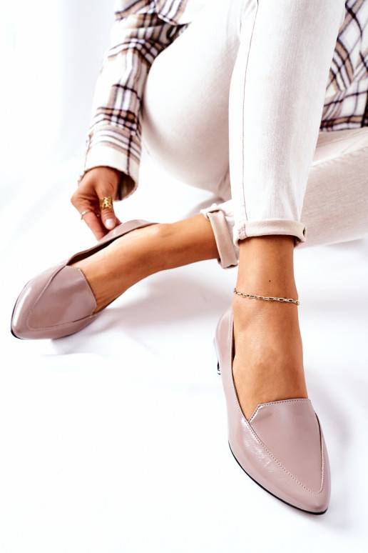 Mokasinai su sidabro spalvos kulniukais Laura Messi 2013 kapučino spalvos