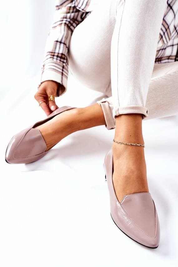 Mokasinai su sidabro spalvos kulniukais Laura Messi 2013 kapučino spalvos