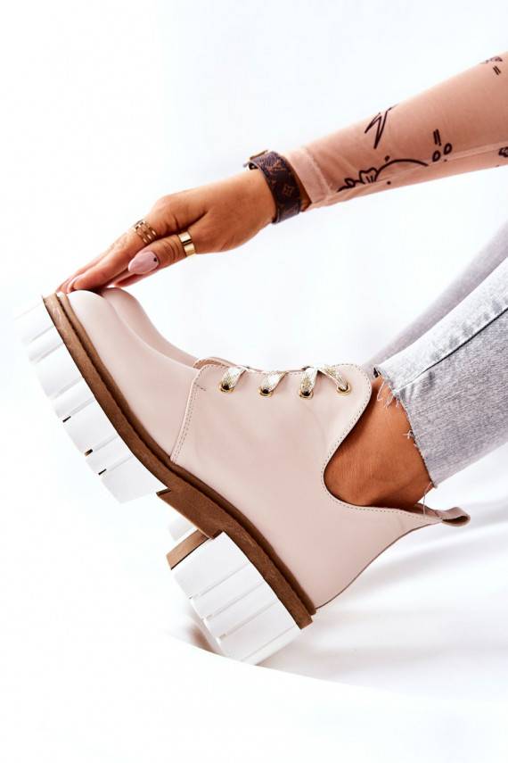   Aulinukai Cut Out su dirželiais smėlio spalvos Kaxo