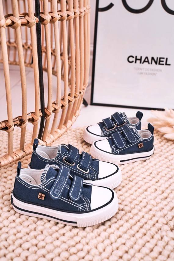 Vaikiški laisvalaikio batai su lipniais užsegimais BIG STAR HH374097 tamsiai mėlynos spalvos