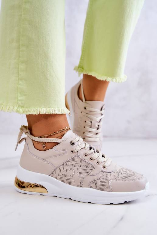     Sneakers modelio batai su platforma smėlio spalvos Phiness