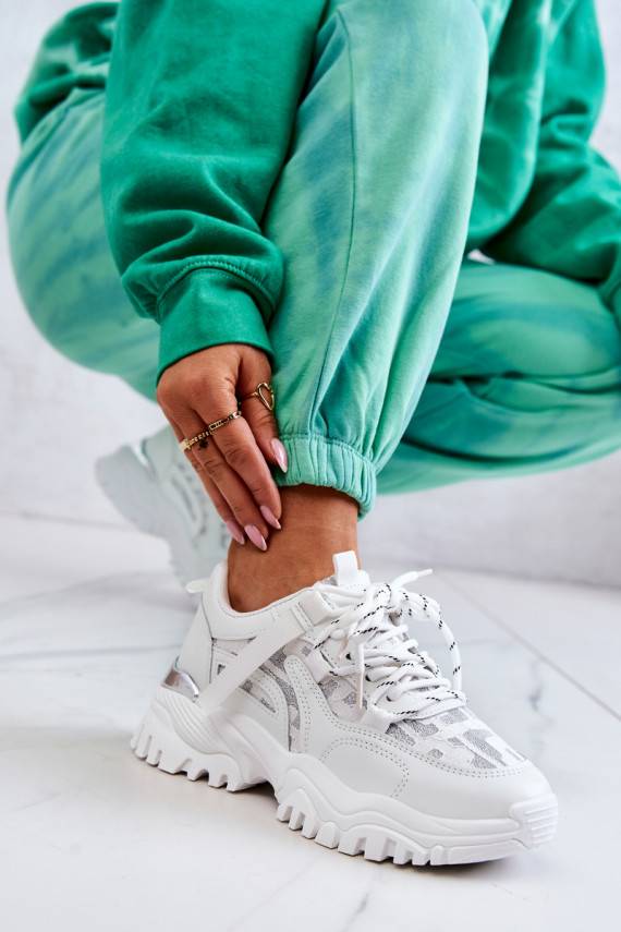 Sneakers modelio batai su madingais masyviais padais baltos spalvos Your Style