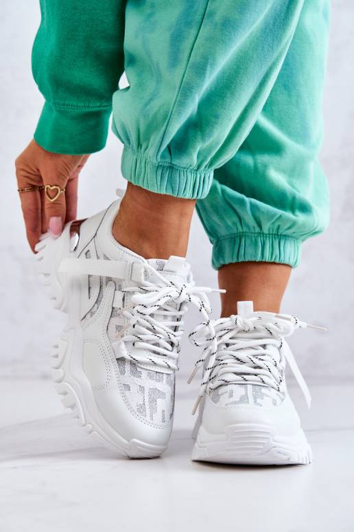 Sneakers modelio batai su madingais masyviais padais baltos spalvos Your Style