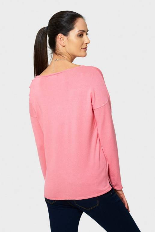 Rausvas megztinis su dekoruotomis...