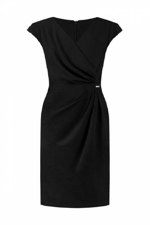 Juoda suknelė su draperijomis iš Jersa